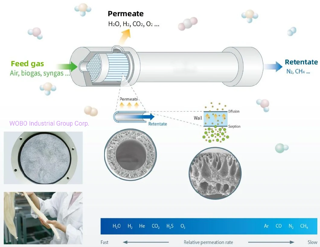 Reinforced Pdvf Pem Material Hydrogen Purification Saperation Hollow Fiber Nitrogen Membrane