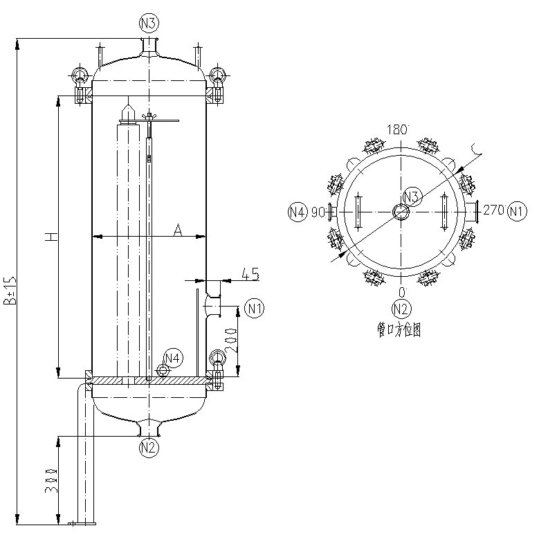 Sanitary Multi Cartridge Filter Housing Multi-Cartridge Filter Housing Stainless Steel Filter Wastewater Purification